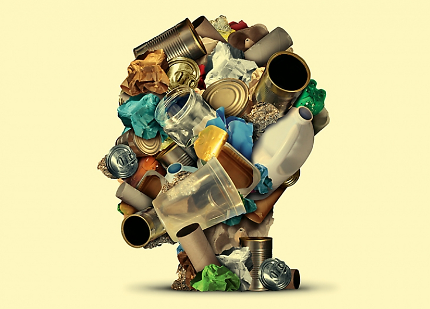 Tête sculptée avec des conserves